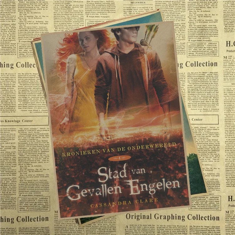 The Mortal Instruments: Город костей лилия Коллинз винтажные плакат из крафт бумаги лучший