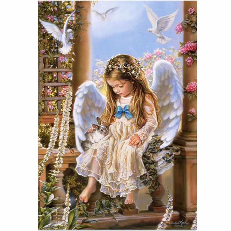 

YIKEE 5d Diy Diamond Painting Full Drill Angels Diamond Embroidery Sale Angel Handmade Wall Decor Scenery Mosaic Crystal h1337