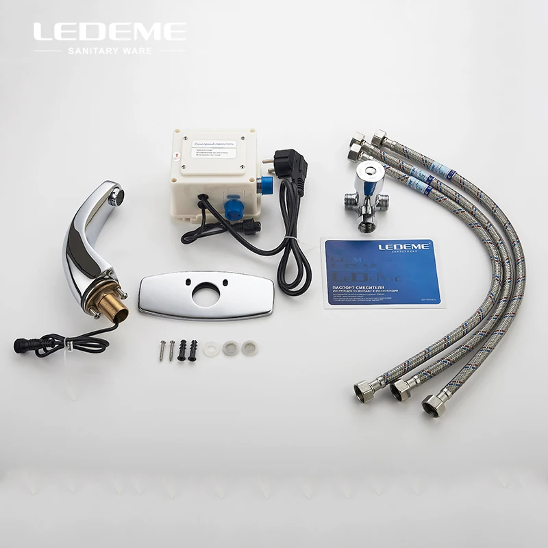 LEDEME Автоматический Инфракрасный смеситель для раковины с базовой пластиной