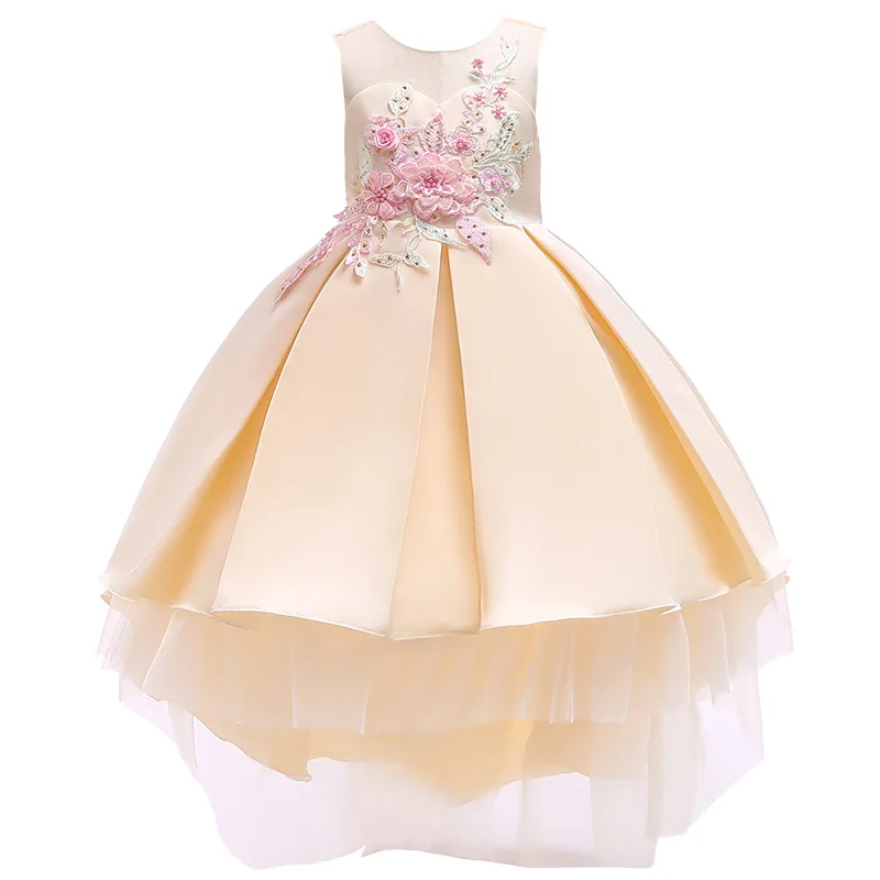 Girls Dress Appliques Flower For Party birthday Present Christmas Princess Ball Gown Children Clothing | Детская одежда и обувь