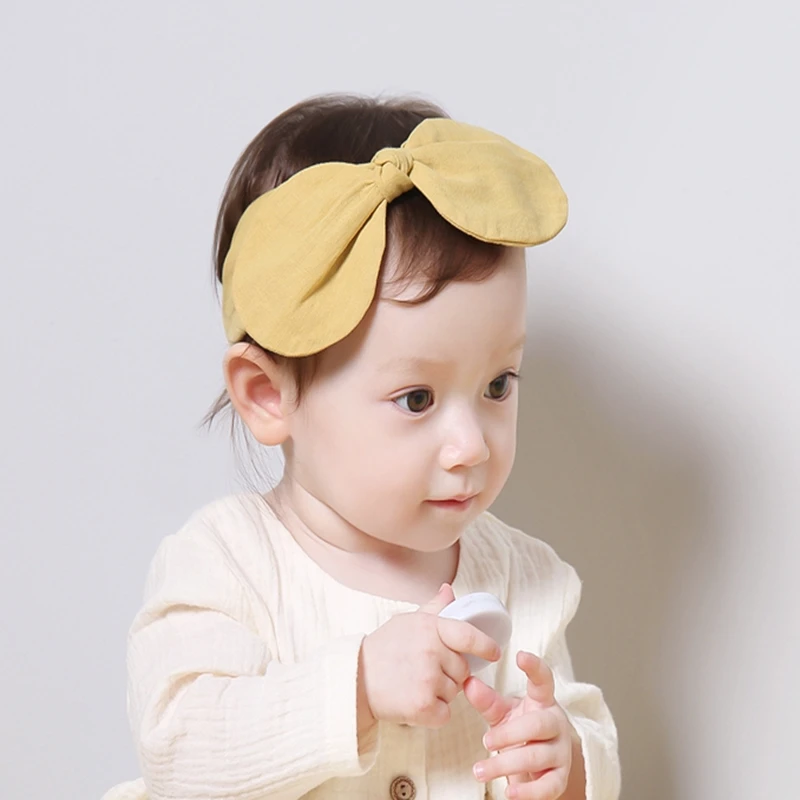 Diadema rosa de 2 colores para ni&ntilde;a, turbante de tela de algod&oacute;n con lazo, diadema con tela el&aacute;stica, accesorios para el cabello, 1 ud.-4