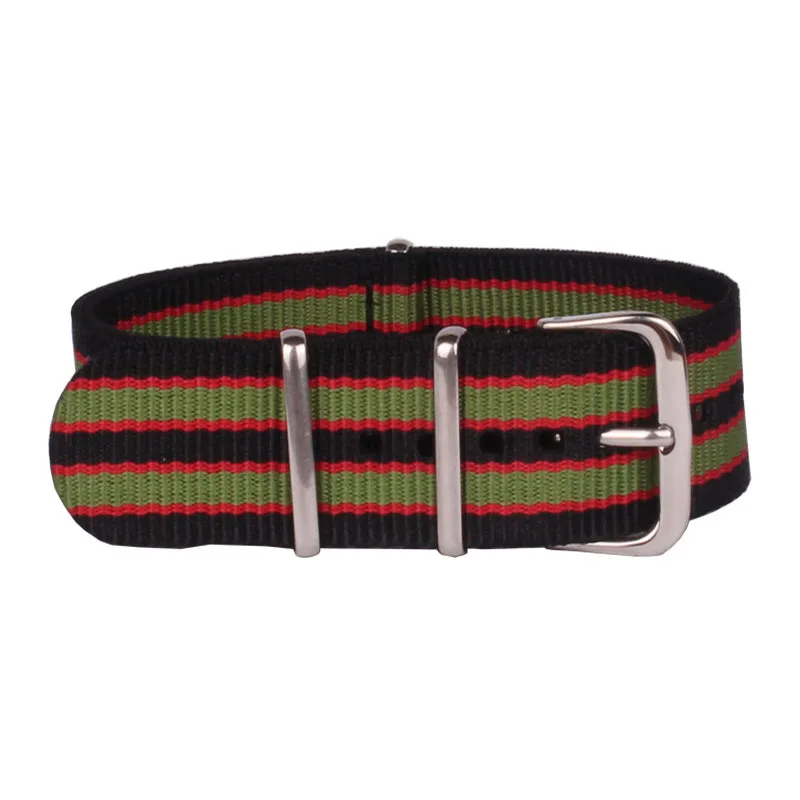 

Wholesale 20 mm Multi Color Black Green Army Sports nato fabric Nylon watchband Watch Strap Accessories Bands Buckle belt 20mm