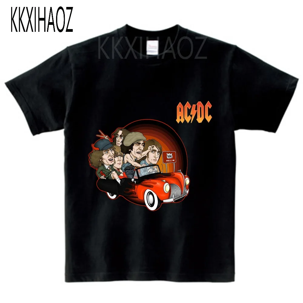 Новинка года, Camisetas AC/DC band rock, футболка, футболки с принтом acdc для мальчиков, Повседневная футболка, детский хлопковый топ с короткими рукавами в стиле хип-хоп
