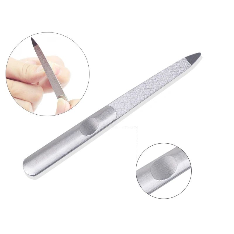 1 шт. профессиональная пилка для ногтей из нержавеющей стали двухсторонняя