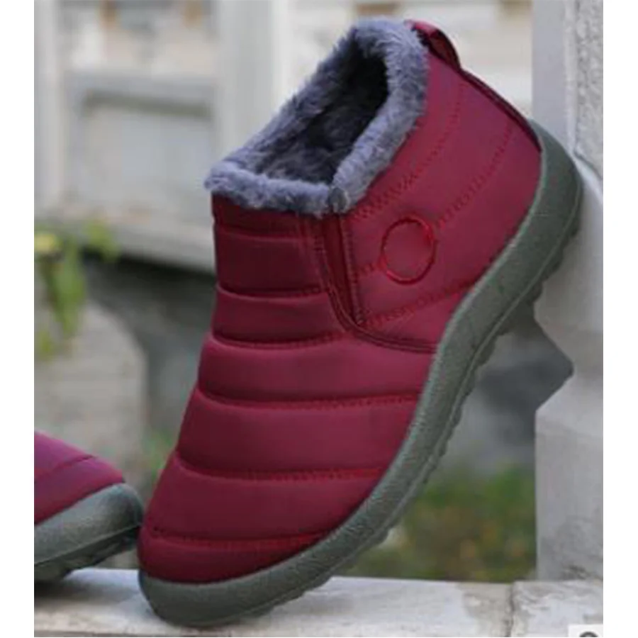 Новая женская зимняя обувь однотонные Цвет зимние сапоги с плюшевой подкладкой - Фото №1
