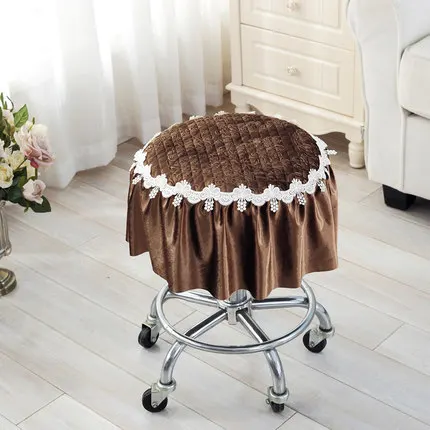 coffee extra long Четыре сезона утолщение небольшой круглый стул пылезащитный чехол круглый стул крышка - Цвет: coffee extra long