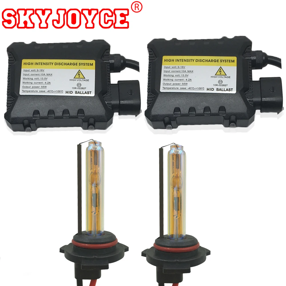 SKYJOYCE 55W hid kit Slim Ballast H27 H1 H3 H7r H10 9006 H13 1 9004 K желтый зеленый синий фиолетовый розовый