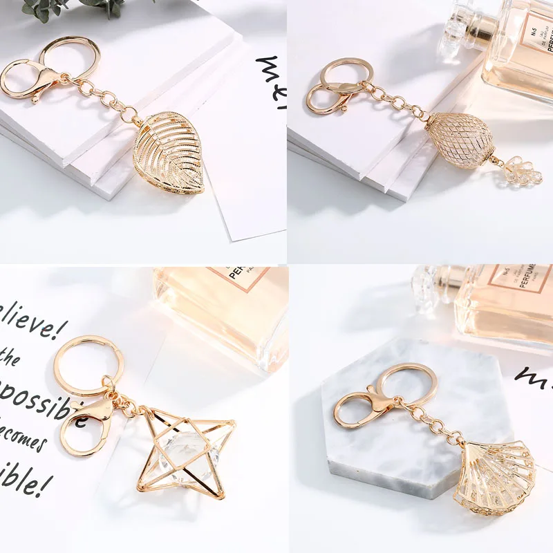 2019 микс 5 стилей модные брелки для дам Kingrings золотой цвет кристаллическая звезда