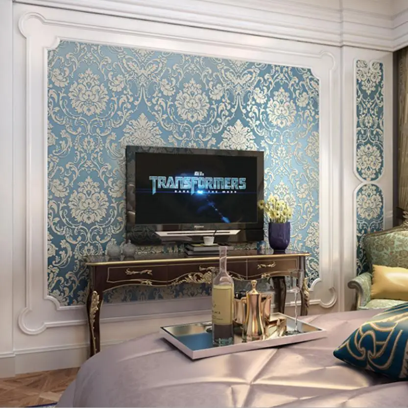Роскошный Европейский Дамаск обои для гостиной настенный Декор рулон diy спальня
