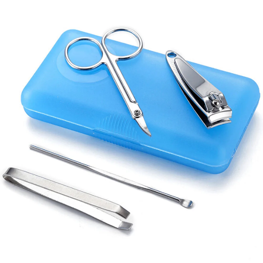 4 шт./компл. инструменты для ногтей Набор маникюра и педикюра ножницы кусачки пинцет бровей ушной пилочка