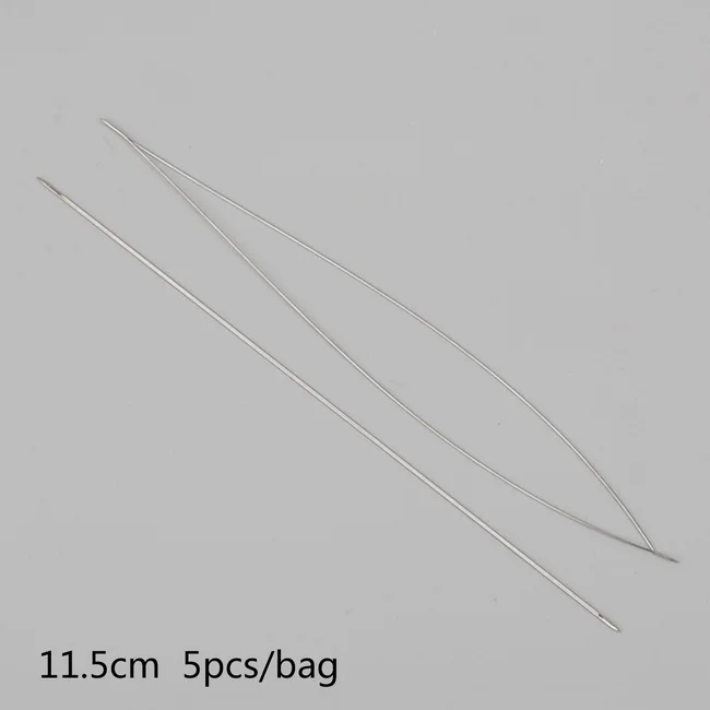 02 11.5cm 5 шт. металлические истонченные иглы для бисероплетения с большими глазами, проволочные шнуры, легко подходят для самостоятельного изготовления ювелирных изделий, Размер 5,5 см 11,5 см 12,8 см - Цвет: 02 11.5cm