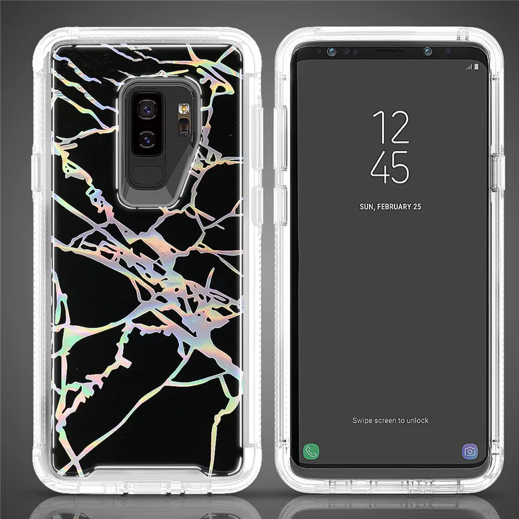 Модный яркий цветной мраморный стильный чехол для телефона samsung Galaxy S9 S10 Plus S10 E Note 9 PC+ TPU полный корпус противоударный чехол