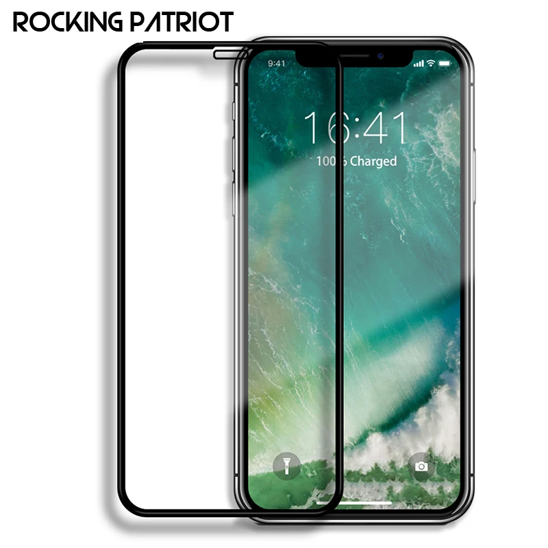 Rocking Patriot 5D Full Coverage Screen Protector Cover Tempered Glass Film For iphone X XS MAX XR | Мобильные телефоны и