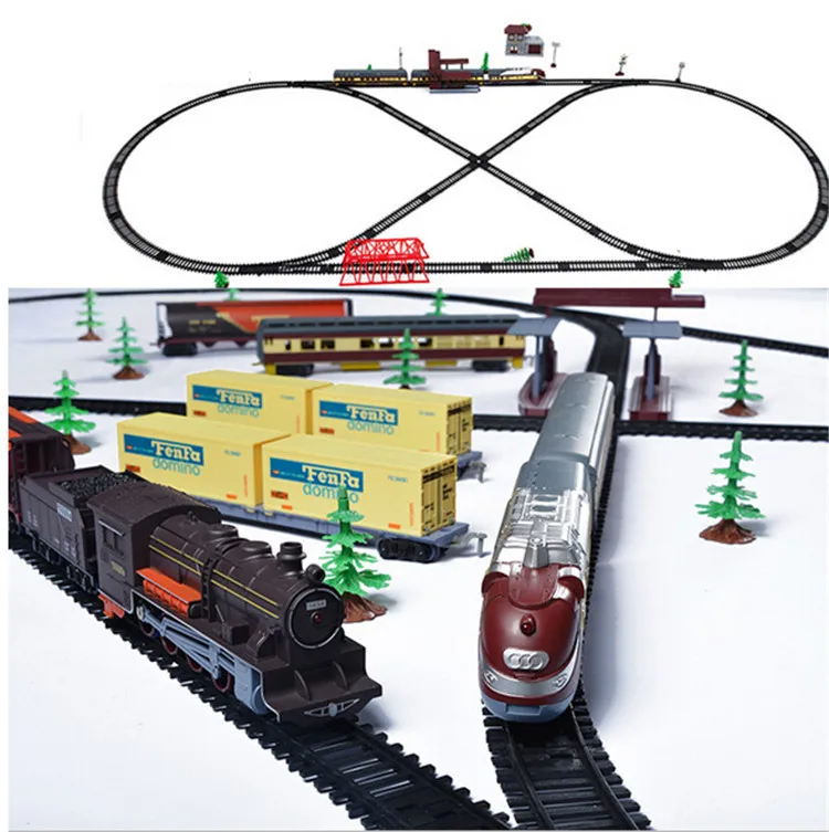 

Electric train toys Super long track set with light sound Classic/Modern locomotive train toys for children boys gift