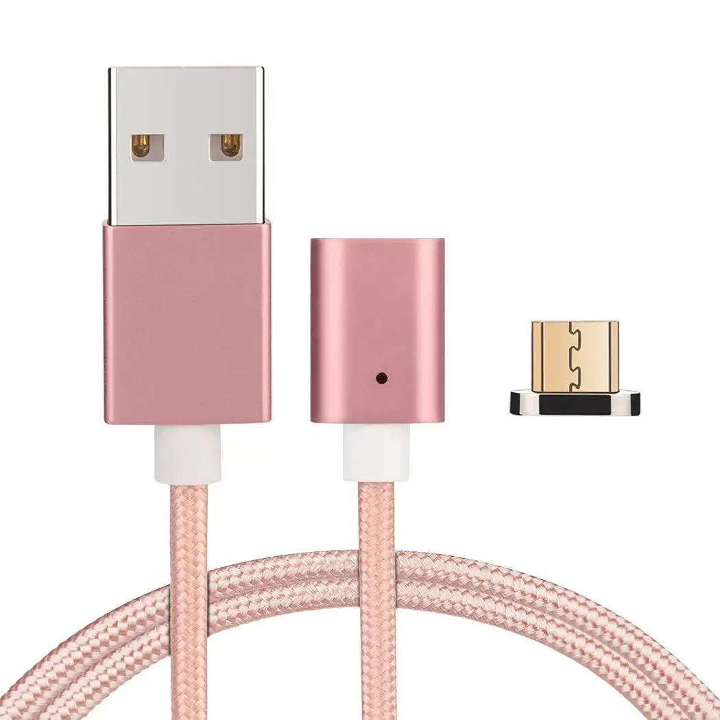 Прочный Магнитный кабель передачи данных зарядное устройство серебро розовое