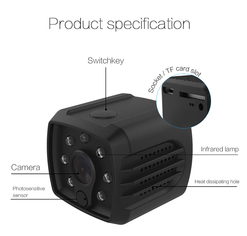 Мини-камера H7 Wi-Fi Full HD 1080P Экшн-камера nigth vision micro SD TF невидимая микрокамера