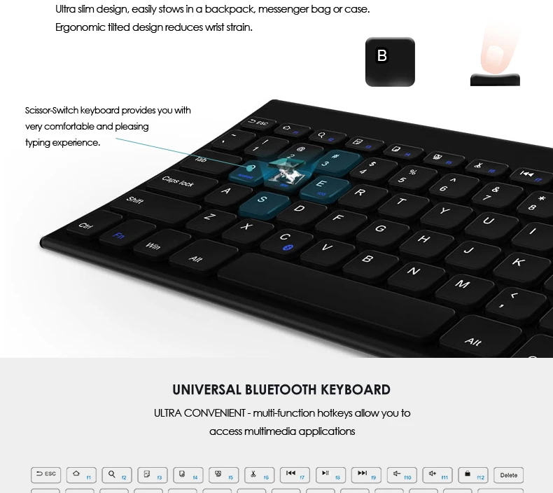 B. o. w 7 цветов подсветка тонкая Bluetooth беспроводная клавиатура матовая металлическая перезаряжаемая клавиатура для планшетов, ноутбуков и смартфонов