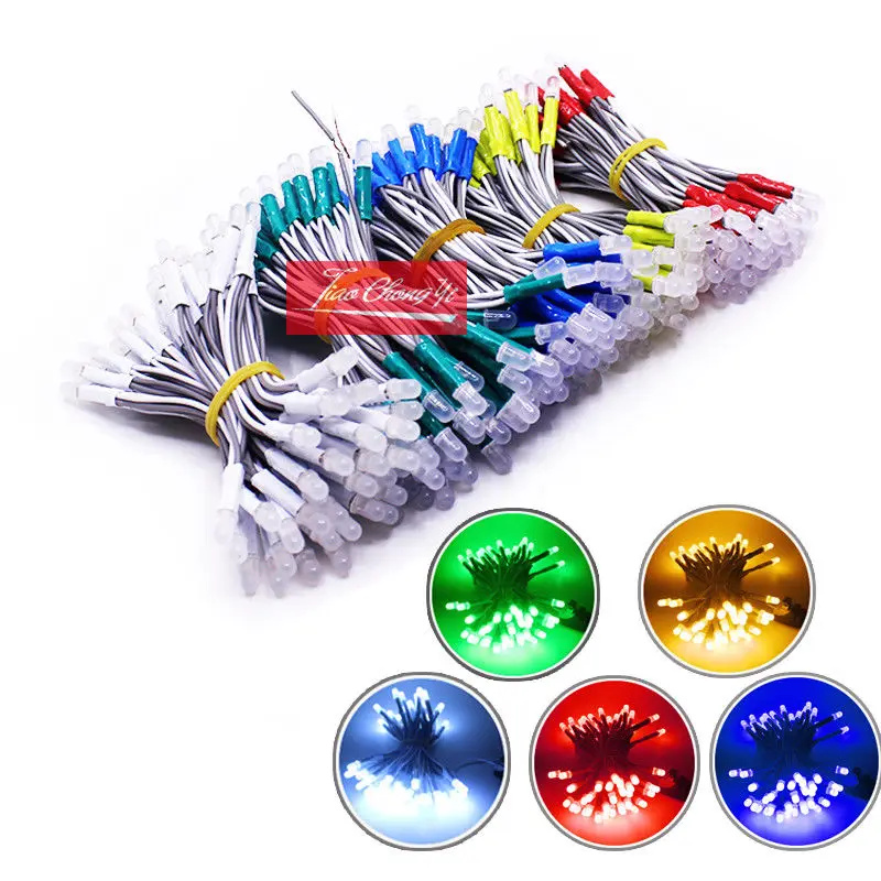 

Hot 5mm 5V white Red Green LED Module Pixel Exposed Light Waterproof Fairy/String 1 lot/50pcs 2 lot/100pcs