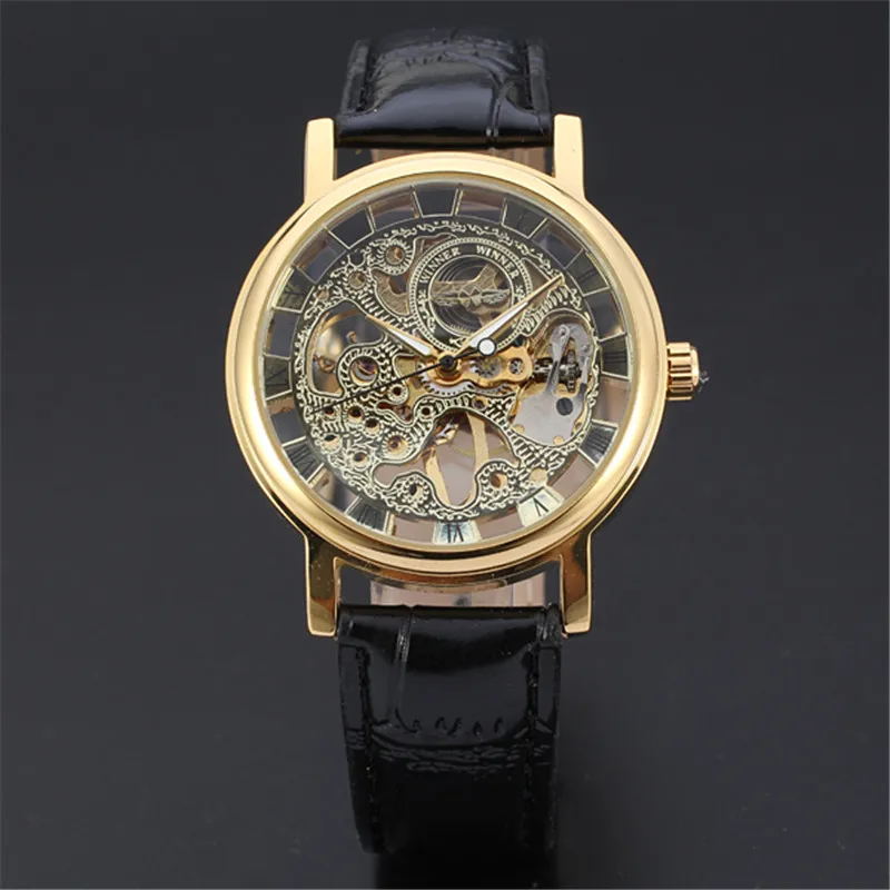 Часы наручные Winner Мужские механические брендовые Роскошные модные повседневные