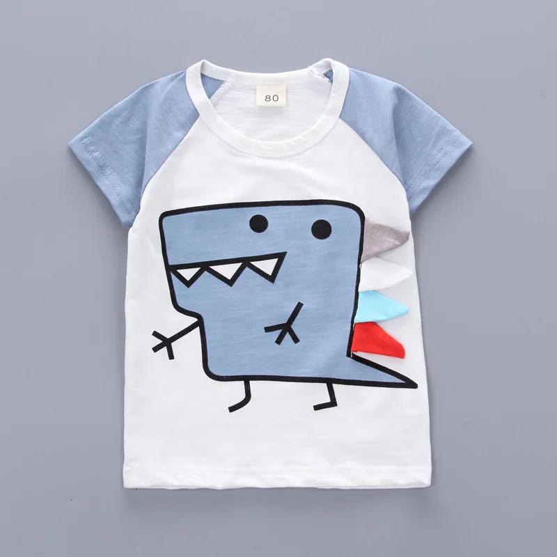 Autumn boy Girls Baby dinosaur pattern Kids Short sleeve Children wear casual top + trousers comfortable clothes 12M-3Y | Детская одежда