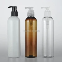 new arrival 250ml empty lotion pump bottles clearwhiteamberpet shampoo shower gel bottle travel refillable container shipping