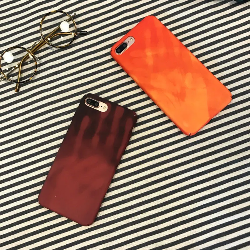 Phone case for iphone 6 6s 7 плюс мода физической Датчик температуры Изменение Цвета Крышка