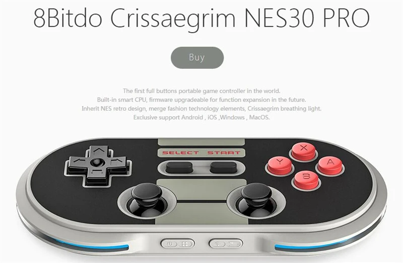 

DHL FedEx delivery 8Bitdo NES30 Pro Wireless Bluetooth Gamepad Game Controller for iOS Android PC Long Battery Life