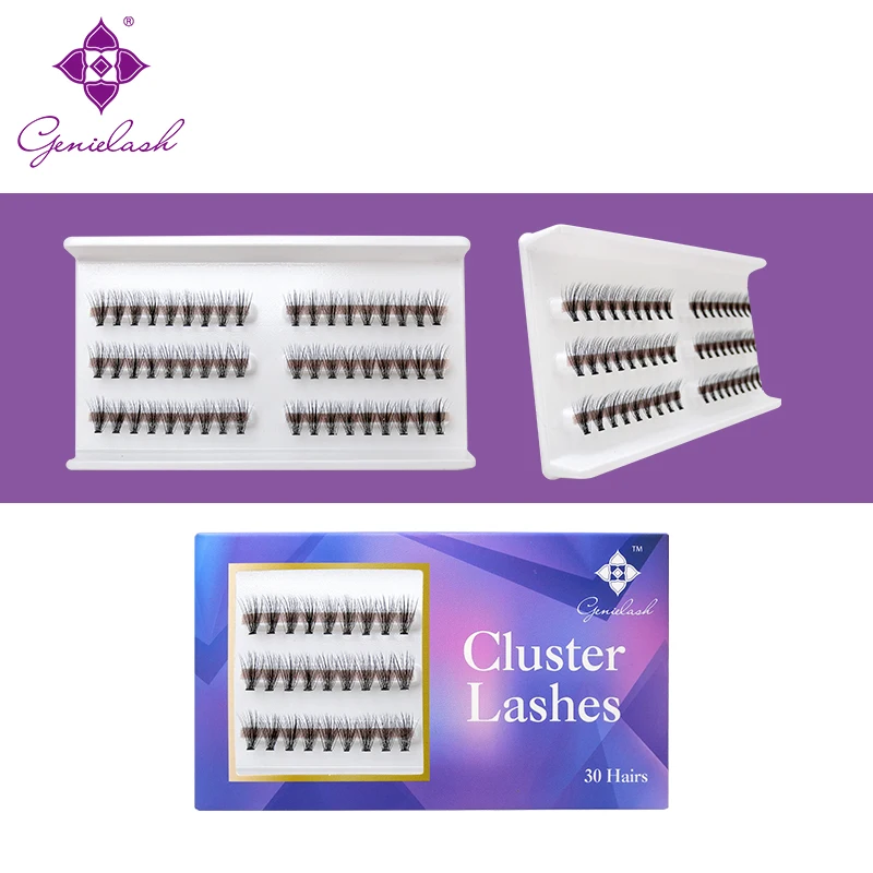 

Genielash 0.03 thickness cluster lashes heat-bonded root individual cluster lashes makeup false eyelashes