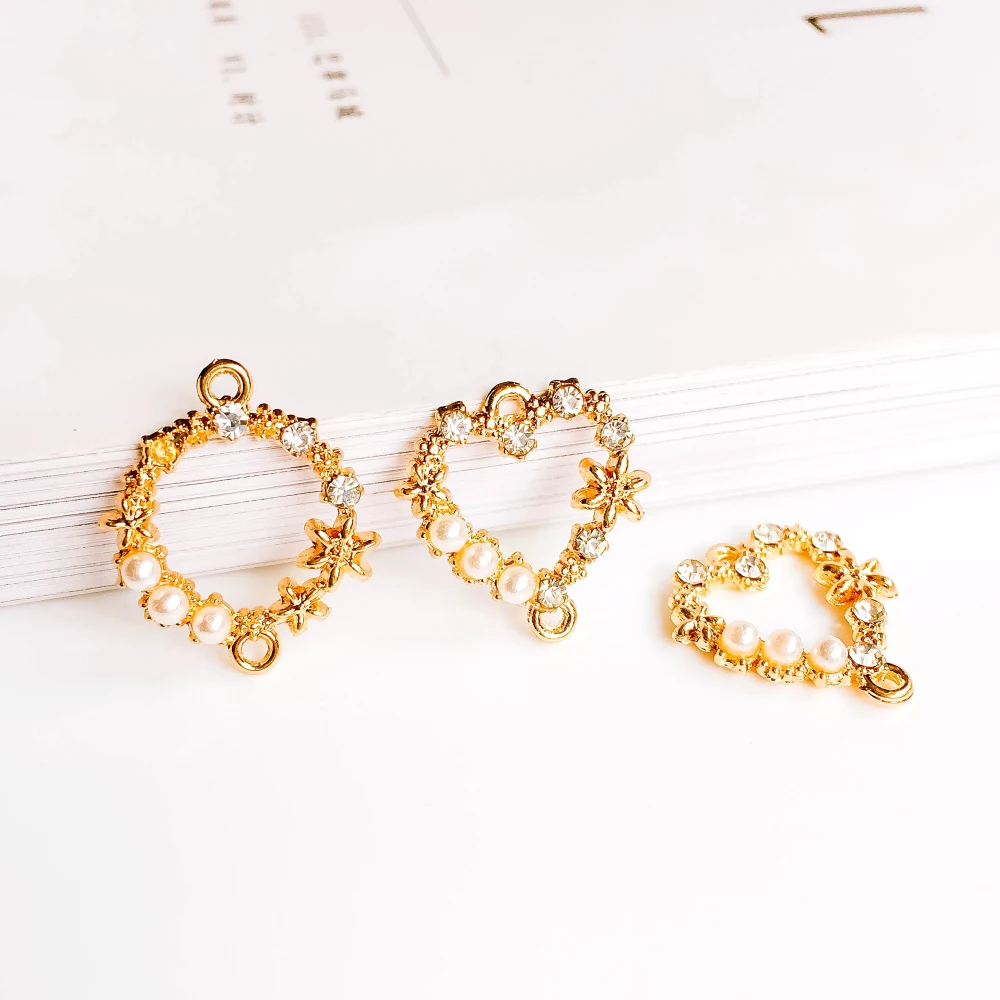 

Zeroup-ожерелье в форме сердца с золотым покрытием, аксессуары для подвесок из металла, аксессуары для самостоятельного изготовления ювелирны...