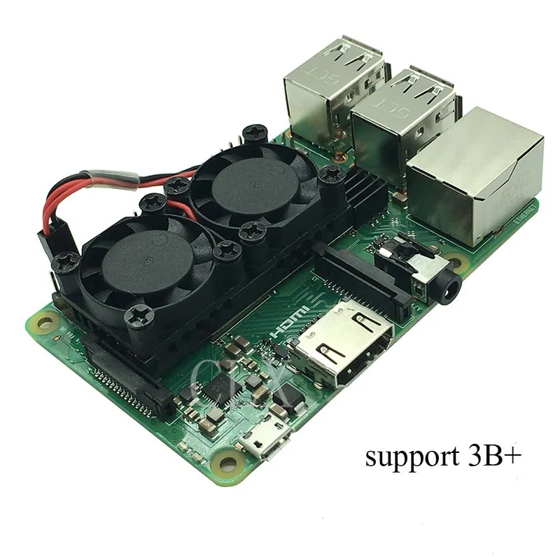 Модуль системы охлаждения с двойным вентилятором радиатором для Pi3 B + / NESPi