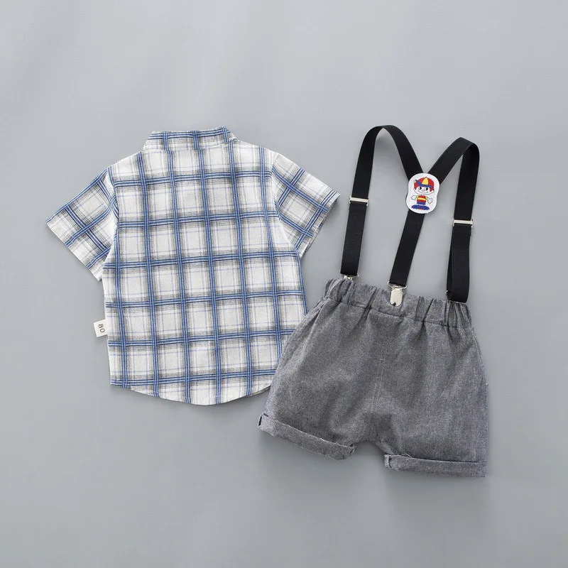 Hot sale brand boys clothing children summer boy clothes sets kids fashion cotton plaid t-shirts+shorts 2pcs tracksuit 1-4T | Детская