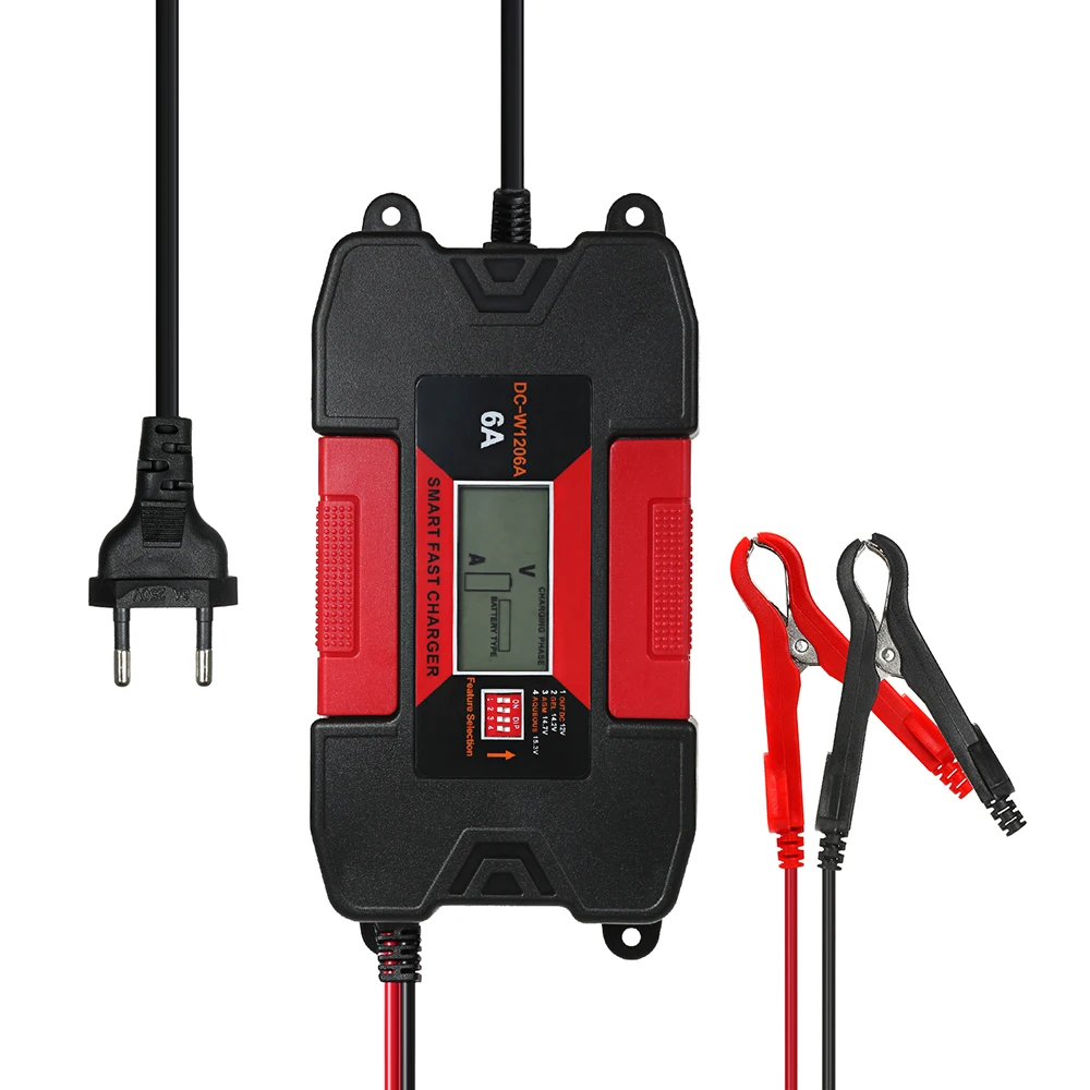 12V 4A/6A Авто салона автомобиля Батарея Зарядное устройство Европейский сертификат соответствия ограничениям на использование опасных материалов в производстве электрического и электронного полностью ШИМ цифровой Батарея Зарядное устройство