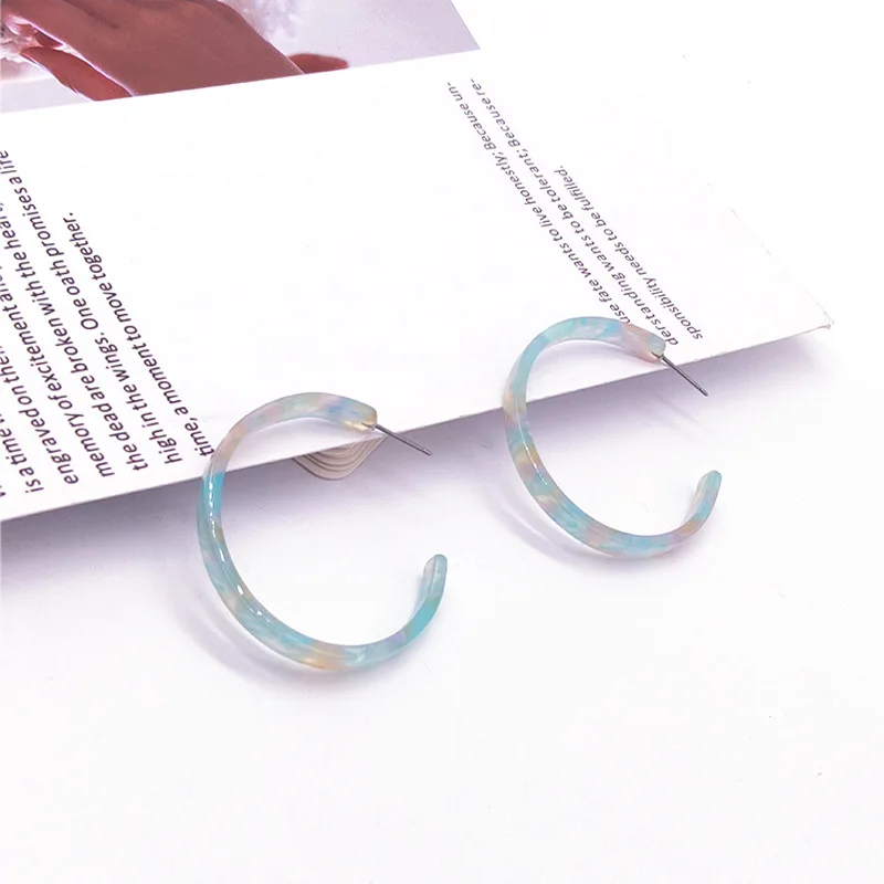 Fashion Simple and Colorful Retro Earrings C-shaped Resin Acrylic Sweet Wind Korean Jewelry Charm Accessories | Украшения и