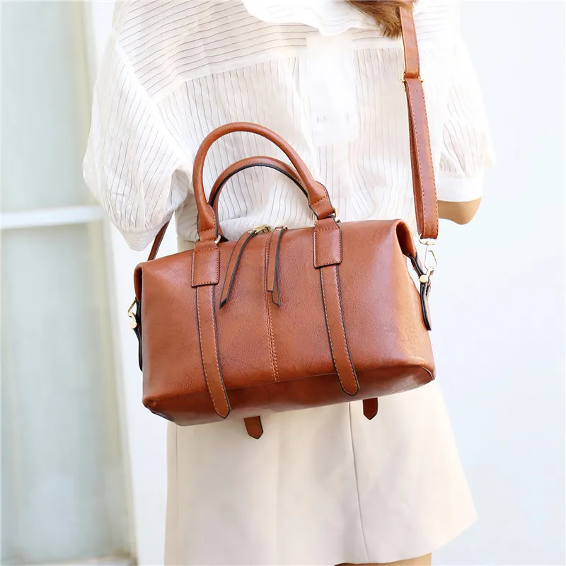 Toposhine Retro Boston Pillow Bag Lady Handbag New Fashion Casual Joker Shoulder Messenger Bag