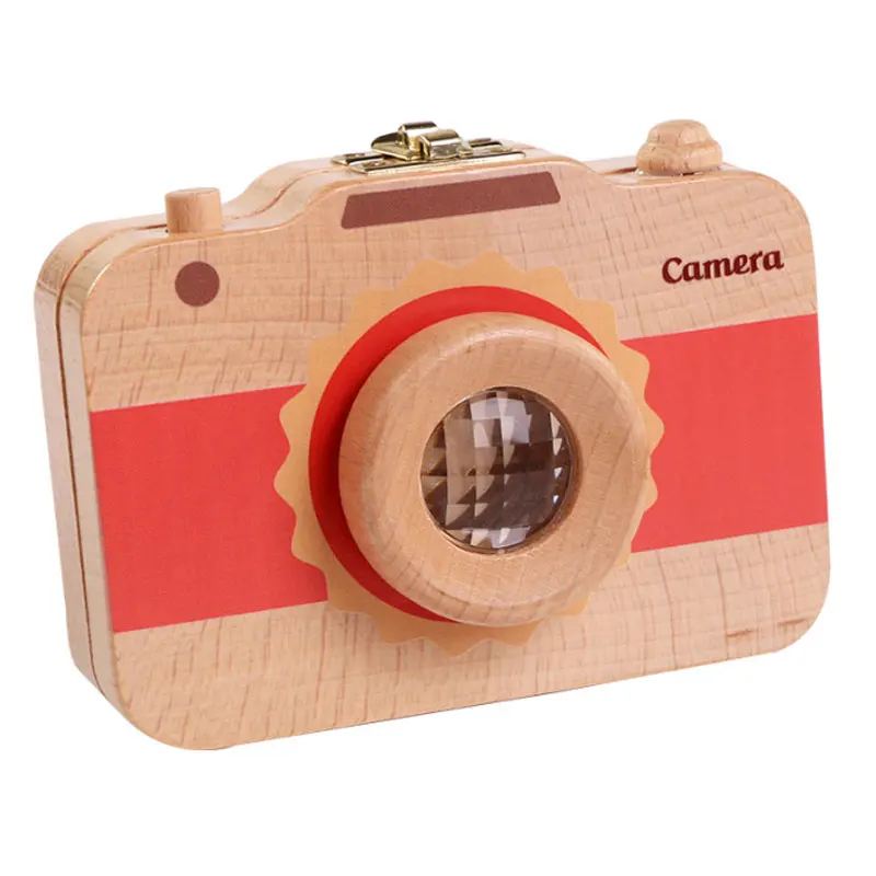 Wooden Children's Camera Deciduous Teeth Storage Box Baby Fetal Hair Collection Commemorative Supplies | Дом и сад