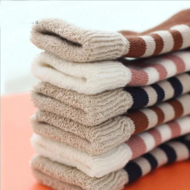 Осенне-зимние хлопковые милые детские носки унисекс с рисунком