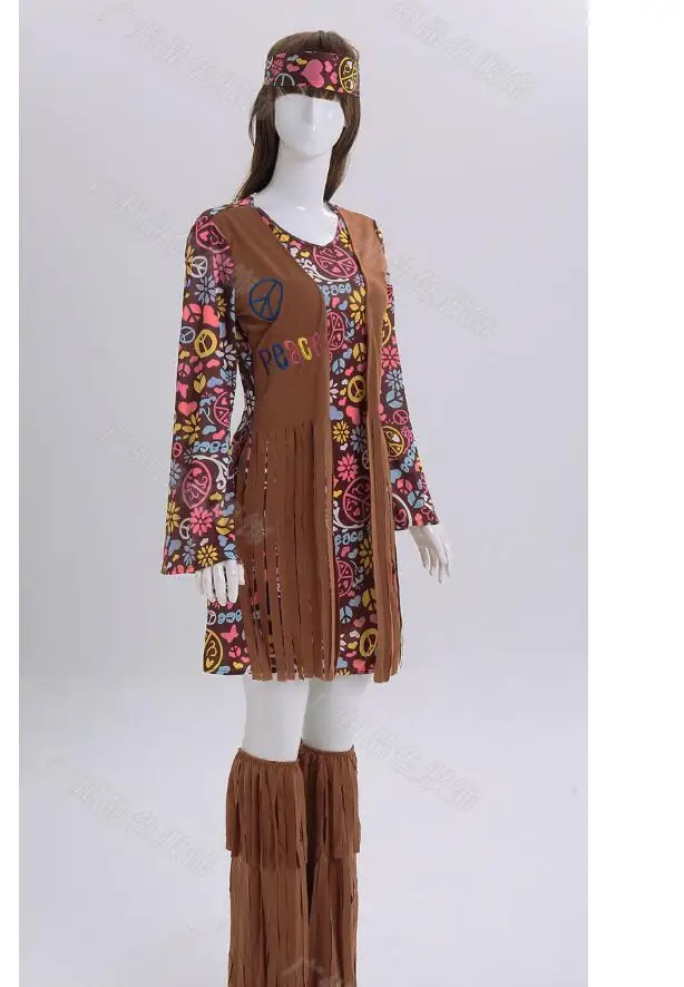 Взрослый 60s 70s Groovy Хиппи цветок мощная Женская нарядная одежда костюм|fancy dress