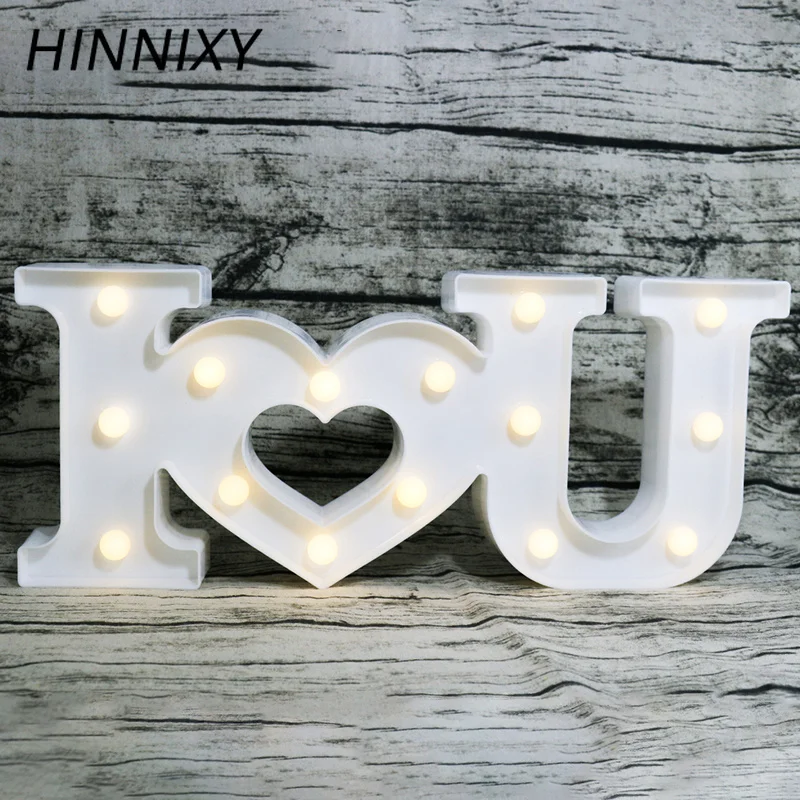 Hinnixy 3D светодиодные ночные светильники я люблю тебя буквы лампа алфавита