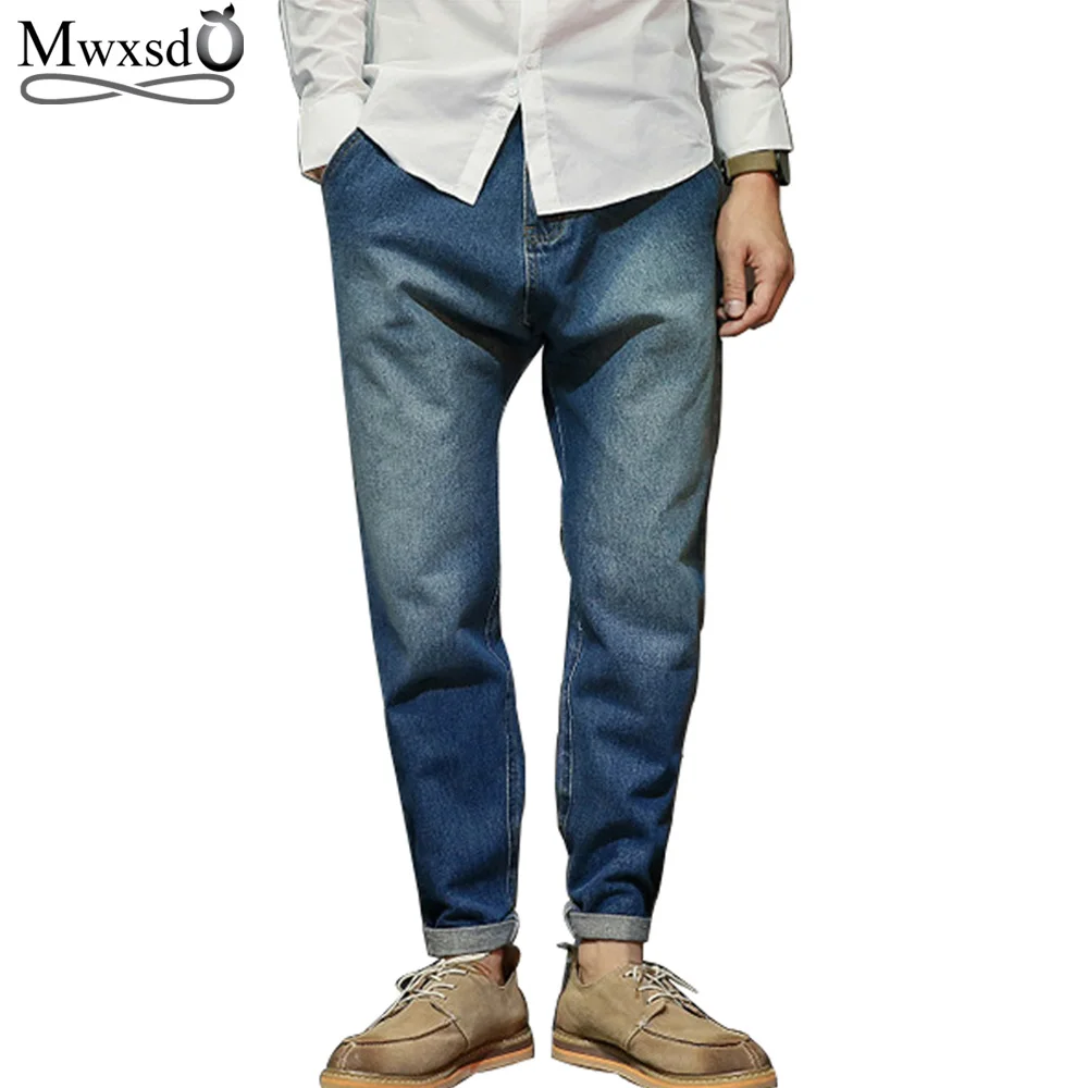 Mwxsd Весна бутик джинсы мужские модные шаровары Masculina Slim Fit джинсовые брюки