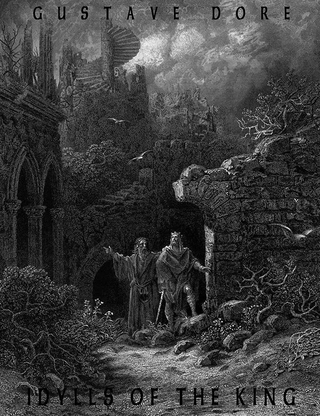Idylls of The King Merlin &amp Arthur Gustave Dore мужская летняя футболка с коротким рукавом и принтом