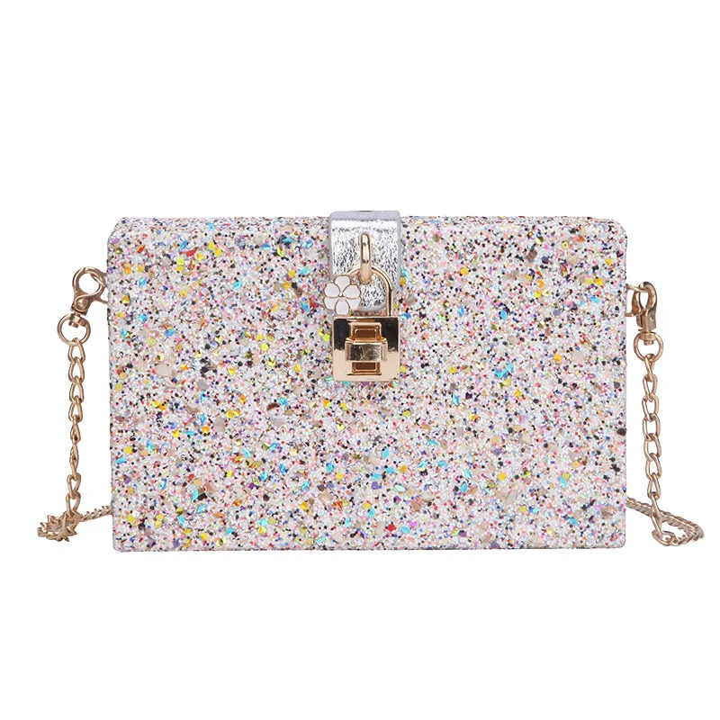 2019 Новая модная цепочка на одно плечо BagSequins женская сумка классическая сияющая