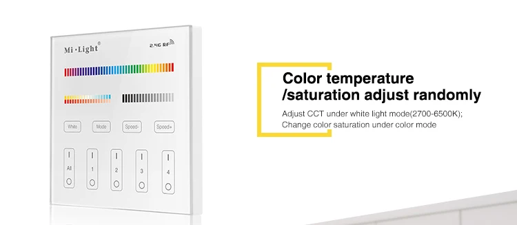 Milight T4 AC220V 4-Zone RGB+CCT Smart Panel Remote Controller for led strip light lamp or bulb | Лампы и освещение