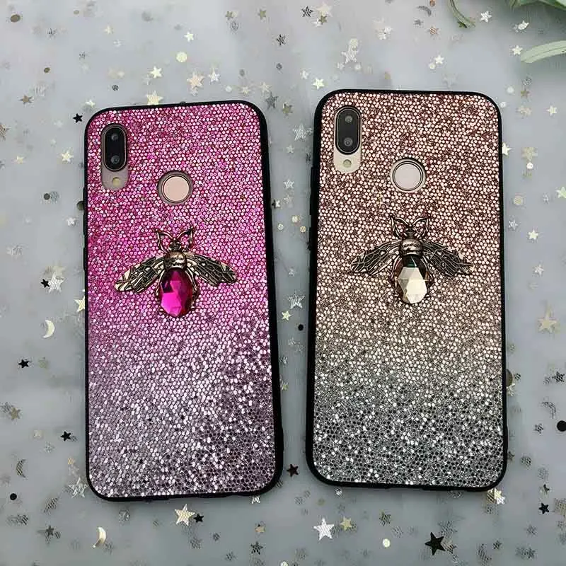 Роскошные блестящие пчелы блеск Чехол для huawei Коврики 20 Pro 10 P9 P30 P20 Pro Lite Y6 Y7 Pro Y9 Honor 9 10 lite Nova/4e 4 3i чехол s
