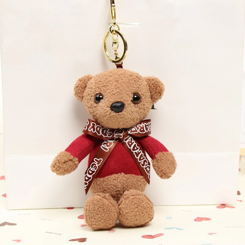 Teddy Bear модные плюшевые куклы брелок для ключей кольцо женщина цепочек из