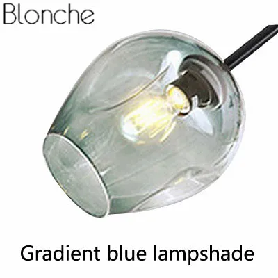 Gradient blue Современная люстра в скандинавском стиле, промышленная светодиодная лампа, Потолочная люстра, освещение для гостиной, спальни, кухни, подвесные светильники - Цвет корпуса: Gradient blue