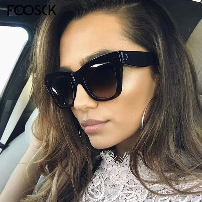 Женские солнцезащитные очки FOOSCK модные брендовые дизайнерские винтажные с