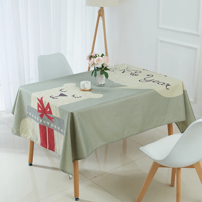 table cloth christmas tablecloth nappe rectangulaire elk snowman tree Printed toalha de mesa decoracao para casa cover | Дом и сад
