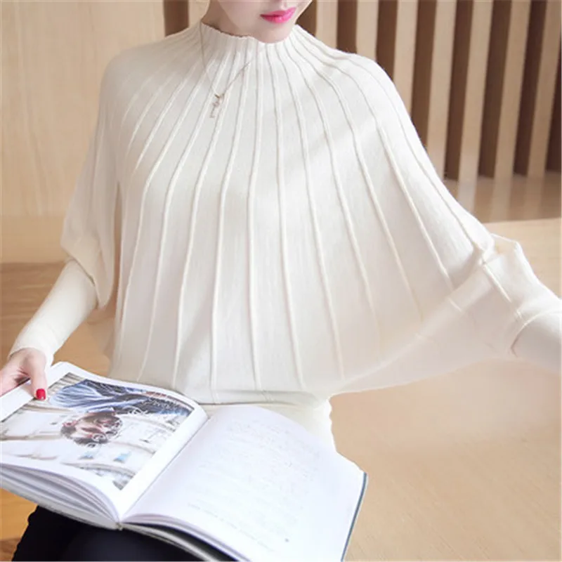 Sweater women clothes 2018 Fashion Autumn Winter Women Knitted Sweaters and Pullovers Batwing Sleeve Long Knitwear Femme ZY4250 | Женская