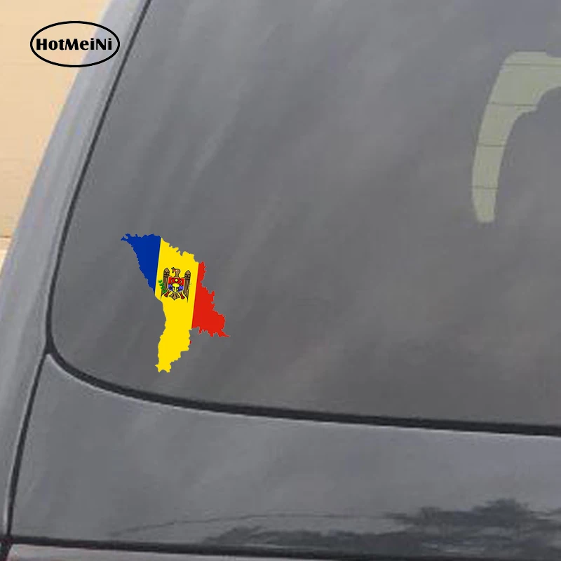 HotMeiNi 13 см x 11 автомобильный Стайлинг молдавский силуэт флаг бампер наклейка карта