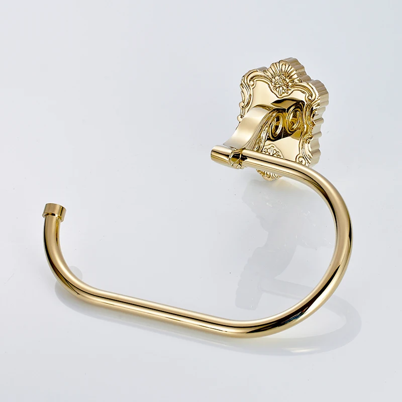 Flg Soild Латунь Настенные резные Ванная комната Полотенца кольцо держатель